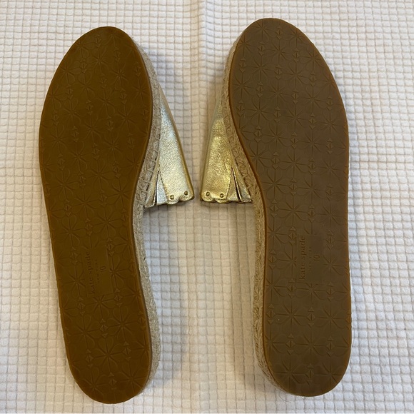 Kate Spade gold leather slides style Giovanna size 10 in good used condition - Picture 6 of 6